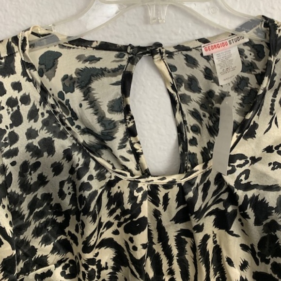 Georgiou Studio Animal/Leopard Print Top Sz S - Picture 4 of 6